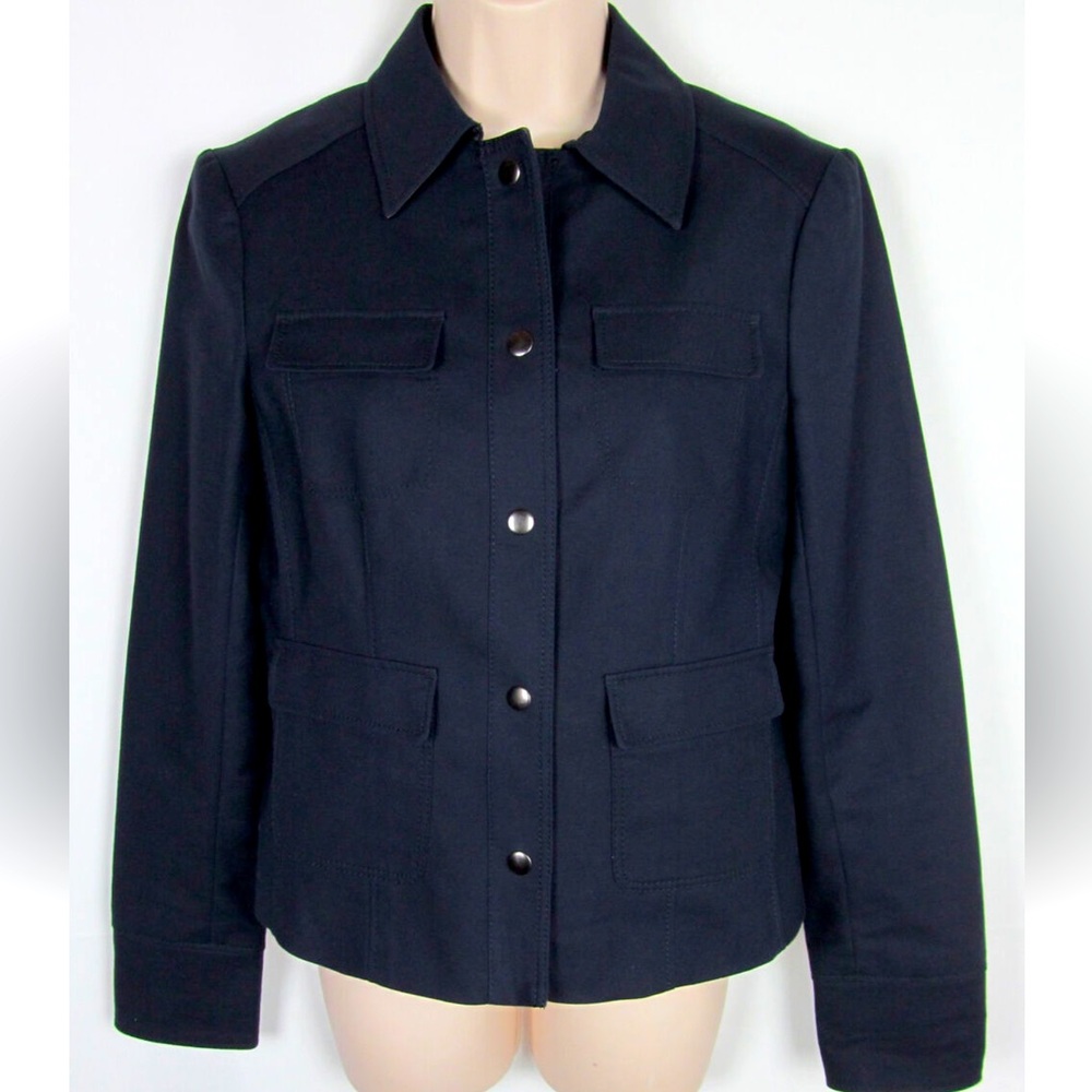 Ann Taylor jacket lined Navy Blue Womens Size 6 - Picture 1 of 6